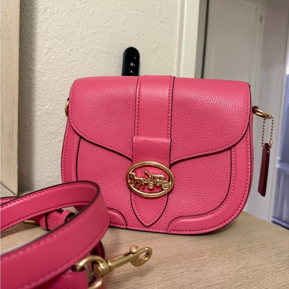 Pink Leather Coach Crossbody Bag - Picture 2 of 4